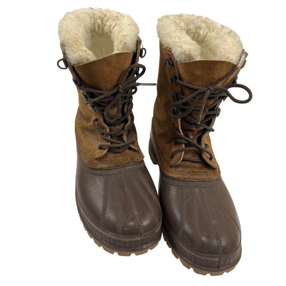 Sorel Size 10 Waterproof Snow Boots Brown Suede Rubber With Shearling Lining - Picture 6 of 10
